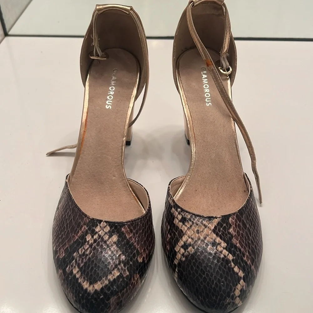 Glamorous Fall Mary Jane heels Faux snakeskin high heel size 10 Comfortable